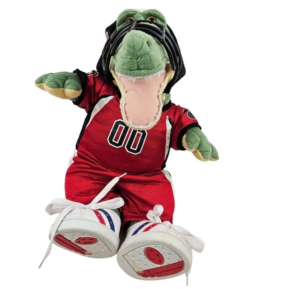 Build A Bear Workshop Alligator Crocodile Football Outfit Red Jersey Helmet - Picture 1 of 7